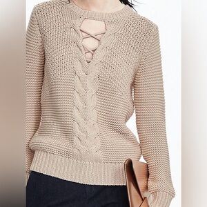Banana Republic Heritage Collection cable cotton sweater in cream size S